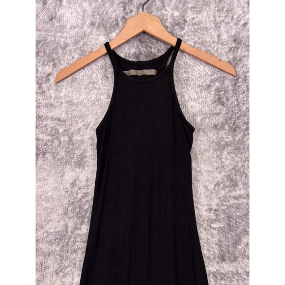 Enza Costa Maxi Dress XS Womens Black Silk Blend Jersey Knit Ribbed Bodycon - Picture 2 of 8